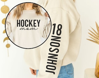 Personalized Hockey Mom Sweatshirt | Custom Hockey Hoodie | Mother’S Day | Hockey Bling | Game Day Hoodie | Personalized Hockey Mom Shirt