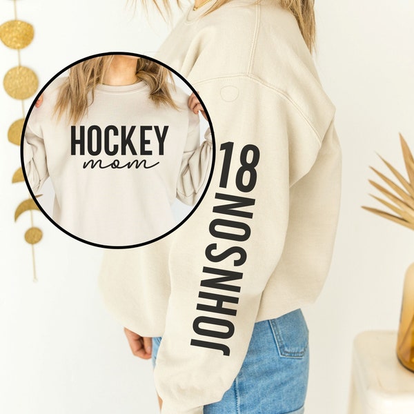 Personalized Hockey Mom Sweatshirt | Custom Hockey Hoodie | Mother’S Day | Hockey Bling | Game Day Hoodie | Personalized Hockey Mom Shirt