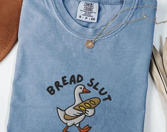 Embroidered Bread Lover Shirt, Comfort Colors® Baker T-Shirt, Gift for Her, Funny Bread Tshirt, Sourdough Starter Shirt