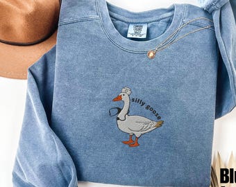 Embroidered Nurse Silly Goose Comfort Colors® Sweatshirt, Nurse Gift, Trendy Sweatshirt, Gift For Her, Silly Goose University, Nurse Gift