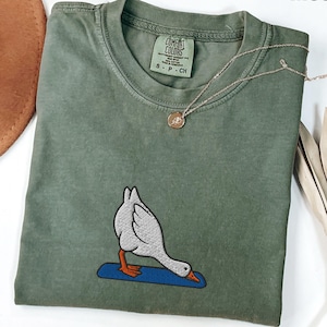 Embroidered Silly Goose Yogi Cocktail Comfort Colors® Shirt, Funny Yoga Gift, Yoga Lover Tee, Meditation Shirt, Yogi Shirt, Yoga Class Gift