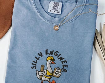Embroidered Funny Engineer Comfort Colors® Shirt, Gift for Engineer, Engineer Humor Tee, Mechanical Electrical Civil Top, Gift for Her