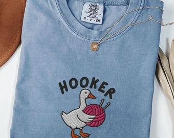 Embroidered Funny Crochet Shirt, Comfort Colors® Crochet T Shirt, Yarn Lover Tee, Crochet Humor Top, Gift for Her, Funny Gift, Crafter Tee
