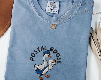 Embroidered Mailman Comfort Colors® Shirt, Mail Lady Postal Worker Tee, Letter Carrier Gift, USPS Delivery Humor, Post Office Employee Shirt