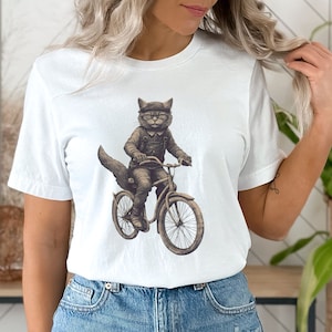 Cat Lovers Shirt | Funny Bike Shirt | Cycling T-Shirt | Unisex Tee | Tri Blend Tee | Bike T-Shirt | Funny Cat Shirt | Handmade Graphic Tee