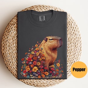 Capybara With Flowers Shirt | Capybara T-Shirt | Capybara Tee | Capybara Lover | Capybara Tshirt | Animal Lover Gift | Gift For Her