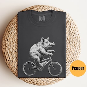 Pig Riding Bike Shirt | Gift For Her | Pig Mom Gift | Farm Animals Shirt | Pet Lover Shirt | Pig Graphic Tees | Mothers Day Pig Shirt