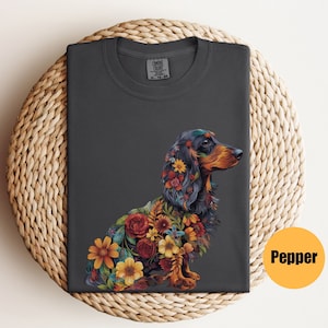 Floral Dachshund Shirt | Wiener Dog | Funny Dog Shirt | Doxie Mama | Dachshund T-Shirt | Cute Dachshund | Dachshund Lover Gift