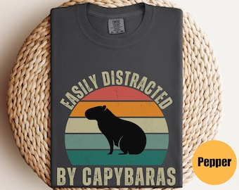 Camiseta divertida de carpincho / Camiseta que se distrae fácilmente con los carpinchos / Camiseta para amantes de los animales / Regalo para amantes de los carpinchos / Camiseta de vida silvestre / Camiseta de carpincho