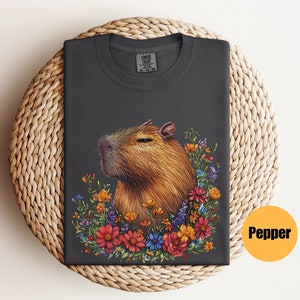 Capybara With Flowers Shirt | Capybara T-Shirt | Capybara Tee | Capybara Lover | Capybara Tshirt | Animal Lover Gift | Gift For Her