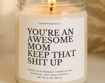 Funny Mom Candle Gift for Mom from Daughter, Christmas Mom Gifts, Wife Home Gift, Personalized Mom Birthday Gift, New Mom
