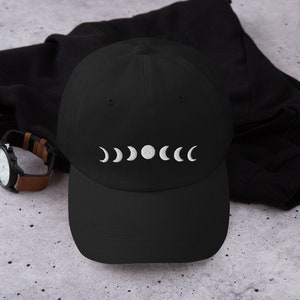 Gorra bordada con fases lunares para papá / Regalo espacial para papá / Gorra minimalista / Gorra espacial / Regalo para el Día del Padre