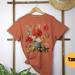 Boho Wildblumen Cottagecore Shirt Geschenk für Sie Comfort Colors® Hemd Whimsigoth Pflanzenhemden Blumenshirt Geschenk für Frauen Yam