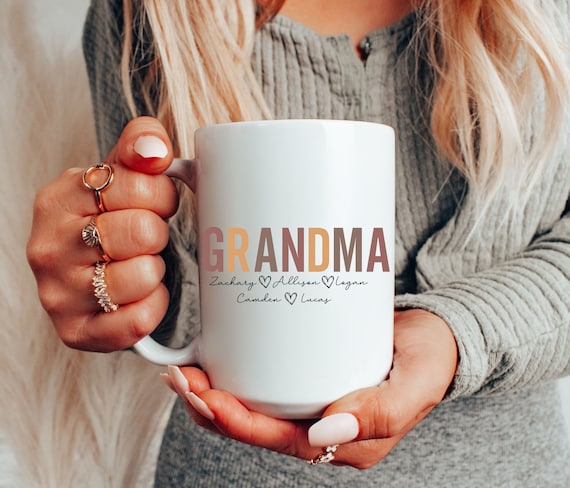 Personalized Grandma Coffee Mug | Mother'S Day Gift | Gift For Grandma From Grandkids | Grandma Gift Idea | Gift For Grandmother