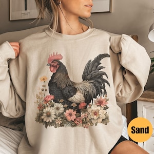 Cottragecore Chicken Sweatshirt | Farm Animal Shirt | Gifts For Farmer | Homestead Sweatshirt | Chicken Lover Gift | Chicken Sweater