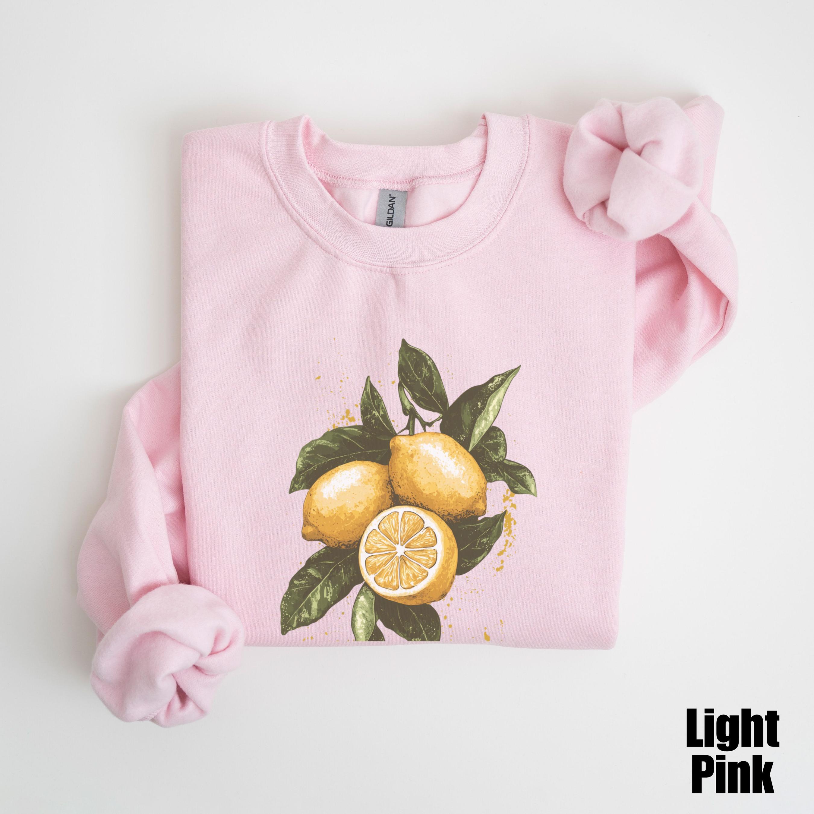 Lemon Sweatshirt, Botanical Cottagecore Clothing, Lemon Print ...