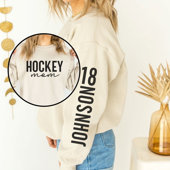 Personalized Hockey Mom Sweatshirt | Custom Hockey Hoodie | Mother’S Day | Hockey Bling | Game Day Hoodie | Personalized Hockey Mom Shirt