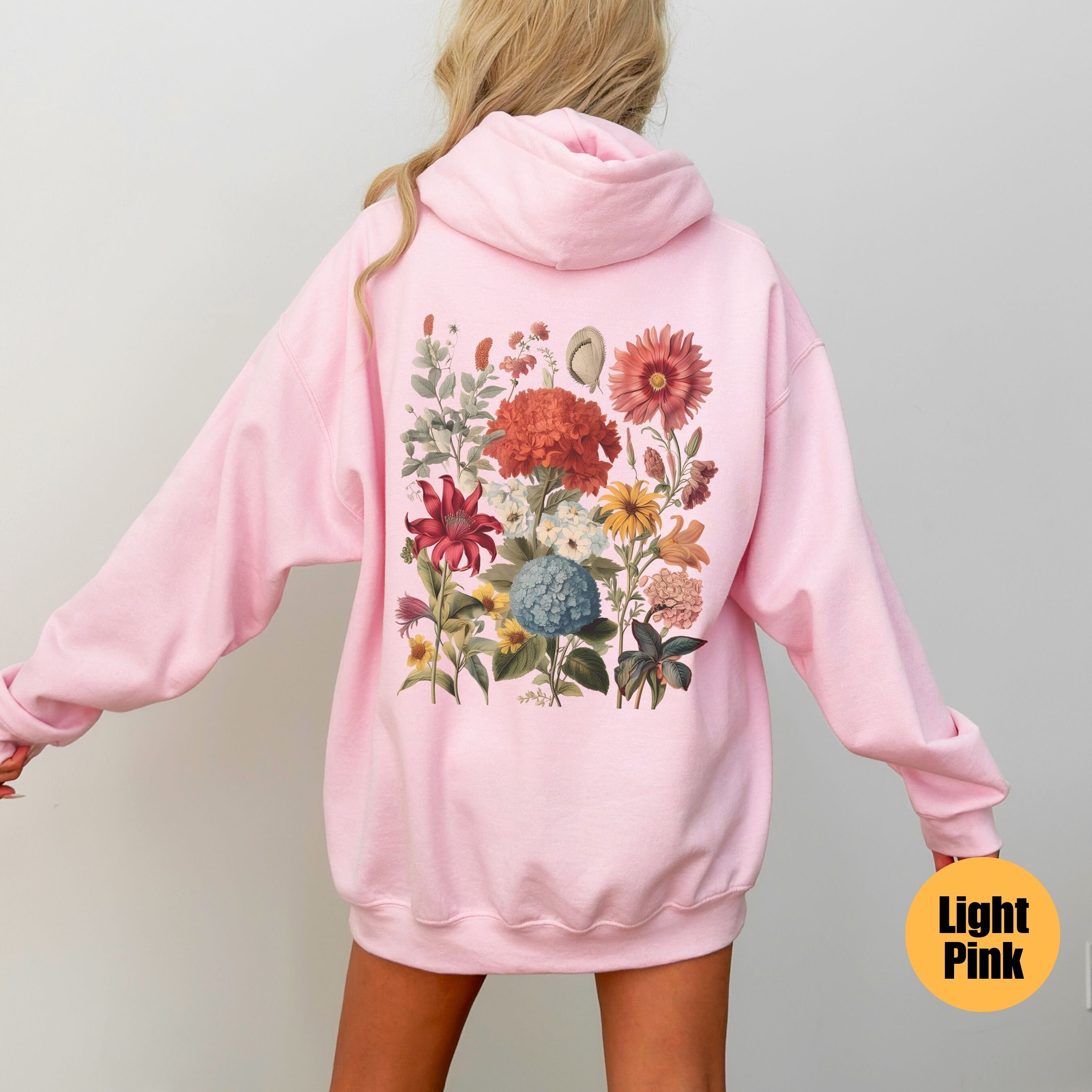 Boho Wildflowers Cottagecore Hoodie | Floral Hooded