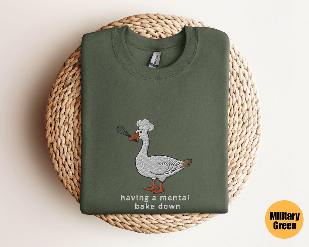 Embroidered Baking Silly Goose Sweatshirt | Baking Embroidered ...