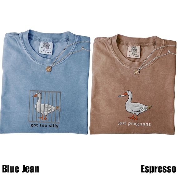 Silly Goose Pregnancy Announcement Embroidered Shirt, Funny Baby Reveal Shirt, Matching Gender Reveal Shirts, Mom & Dad Matching Shirts