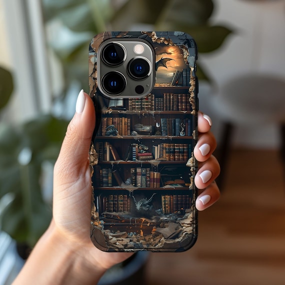 Fantasy Book Lover iPhone 16 Case | Whimsical Dark Academia Case | iPhone 15 Pro Case | iPhone 14 Pro Case | Samsung Phone Case