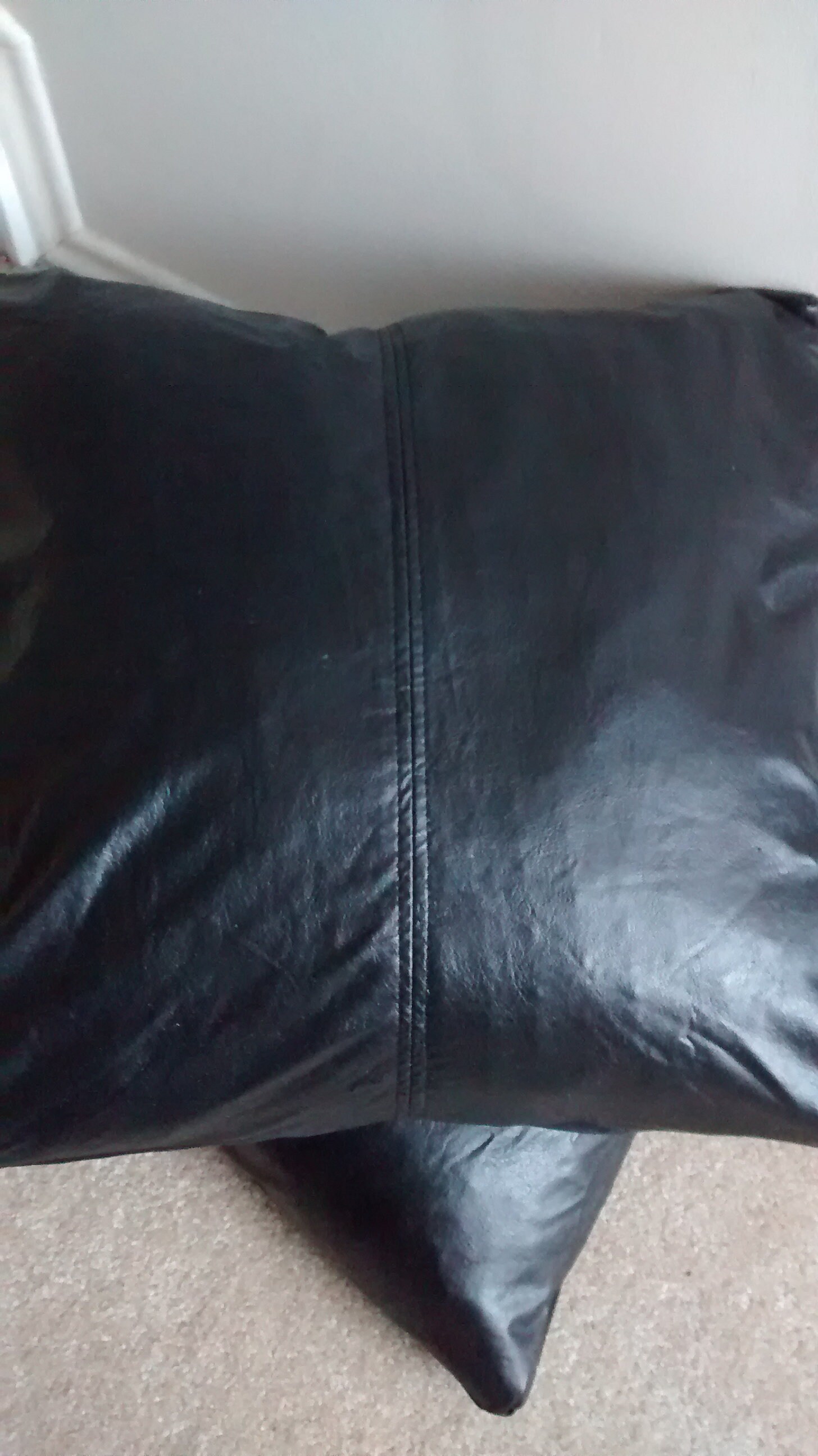 Black Faux Leather Throw Pillow Cover 18x18 Boho Throw Etsy