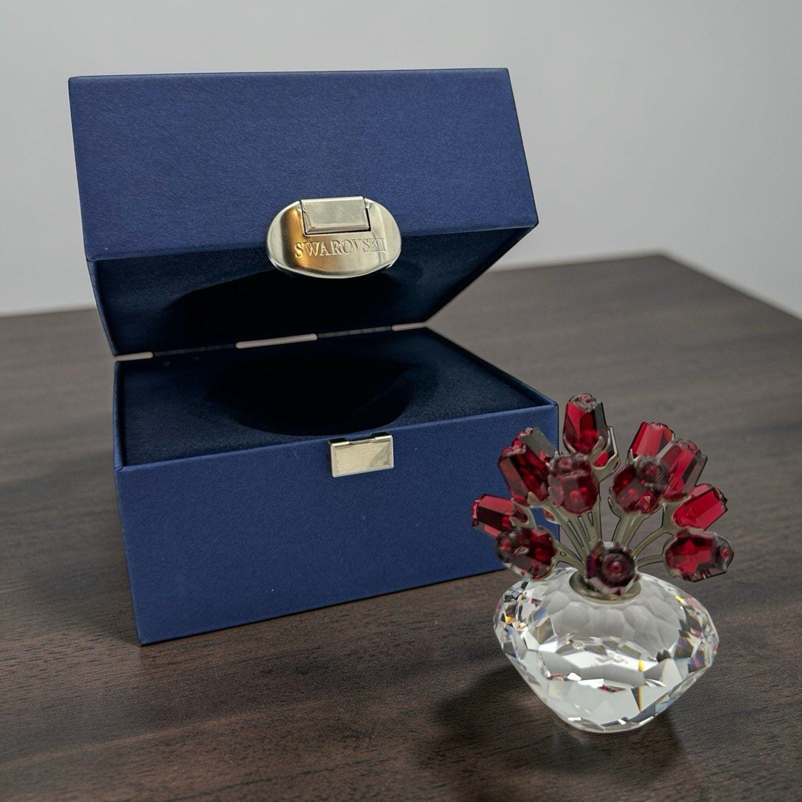 スワロフスキーフラワーポット　4つとクリスタル台 Swarovski Crystal Figurine Flowers in Pot - Etsy