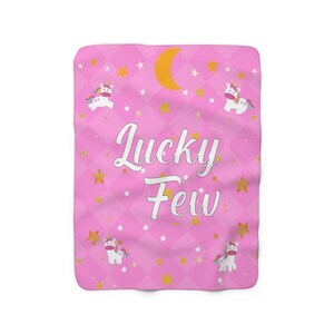 Lucky Few Pink Unicorn Sherpa Fleece Blanket Down Syndrome Awareness