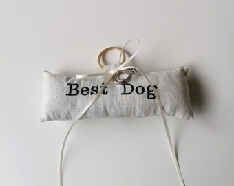 Embroidered Boho Dog Ring Bearer Pillow With Handsewn Pearl | Ring Carrying Cushion | Best Dog | Dog Of Honour
