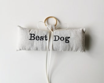 Coussin pour porte-alliances brodé pour chien bohème avec perles cousues main | Coussin porte-anneaux | Meilleur chien | Chien d'honneur