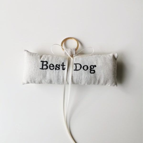 Embroidered Boho Dog Ring Bearer Pillow With Handsewn Pearl | Ring Carrying Cushion | Best Dog | Dog Of Honour