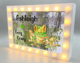 Personalized Frog Light Box – Custom Name Gift