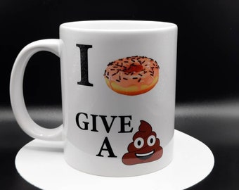 Funny Donut Poop Mug: Novelty Emoji Coffee Cup