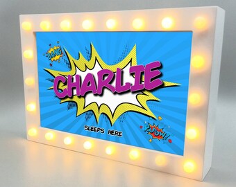 Personalized Superhero Light Box – Custom Name Sign