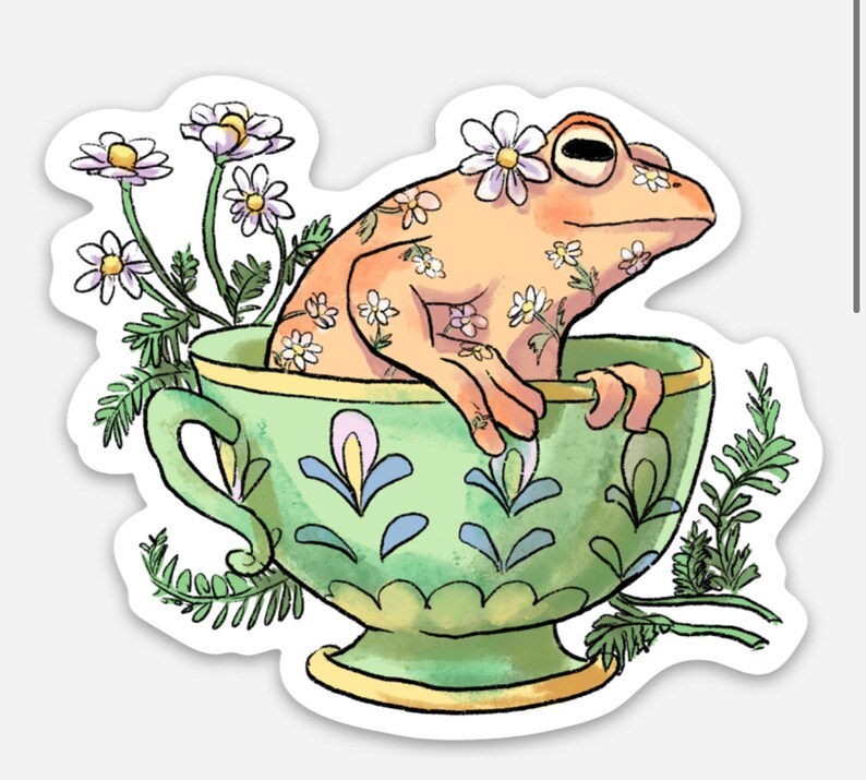 Лягушка с клубникой на голове рисунок