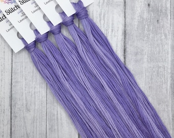 Lavender Ocean - hand-dyed DMC cotton floss variegated thread.