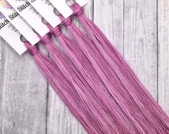 Peony - hand-dyed DMC cotton floss variegated thread.