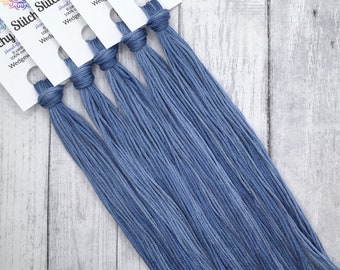 Wedgewood - hand-dyed DMC cotton floss variegated thread