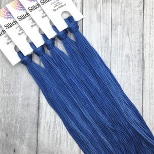 Blue Willow - hand-dyed DMC cotton floss variegated thread