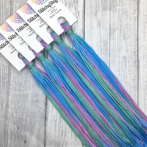 Water Garden - hand-dyed DMC cotton floss variegated thread