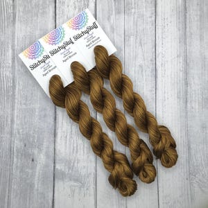 Aged Bronze - hand-dyed DMC cotton floss variegated thread 50 yard hank