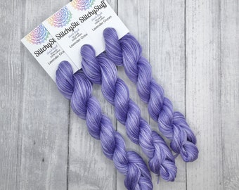 Lavender Ocean - hand-dyed DMC cotton floss variegated thread 50 yard hank