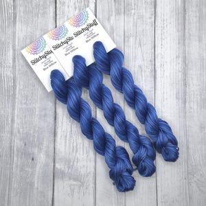 Blue Willow - hand-dyed DMC cotton floss variegated thread 50 yard hank