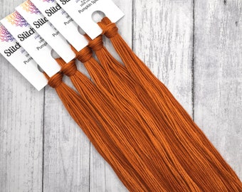 Pumpkin Spice - hand-dyed DMC cotton floss variegated thread