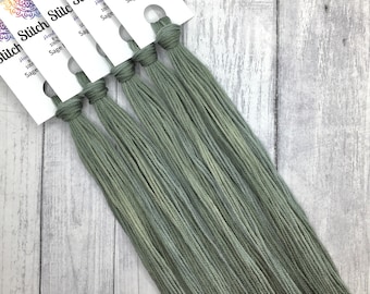 Sage Leaves - hand-dyed DMC cotton floss variegated thread
