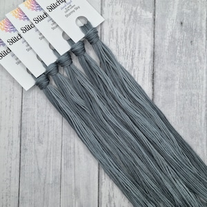 Stormy Sky - hand-dyed DMC cotton floss variegated thread.