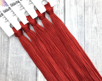 Cinnaberry - hand-dyed DMC cotton floss variegated thread