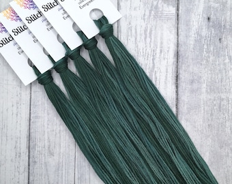 Evergreen - hand-dyed DMC cotton floss variegated thread