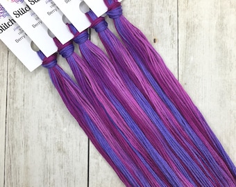 Berry Blossoms - hand-dyed DMC cotton floss variegated thread