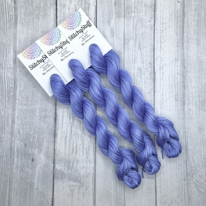 Blu Pervinca - hand-dyed DMC cotton floss variegated thread 50 yard hank
